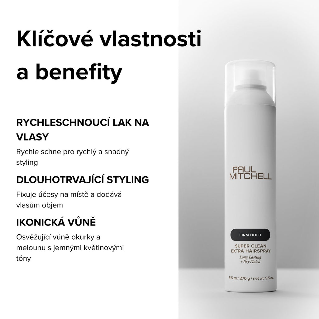 Super clean extra hairspray benefity